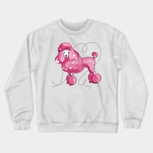 Pink Poodle - White Crewneck Sweatshirt